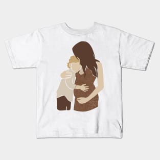 Abstract pregnant vector Family silhouette Illustration Kids T-Shirt